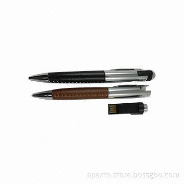 Leather Pen Drive with Plug-and-play Function, Supports High-speed USB 2.0 Interface